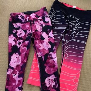 Two pairs Fabletics crop yoga/workout pants. XS.